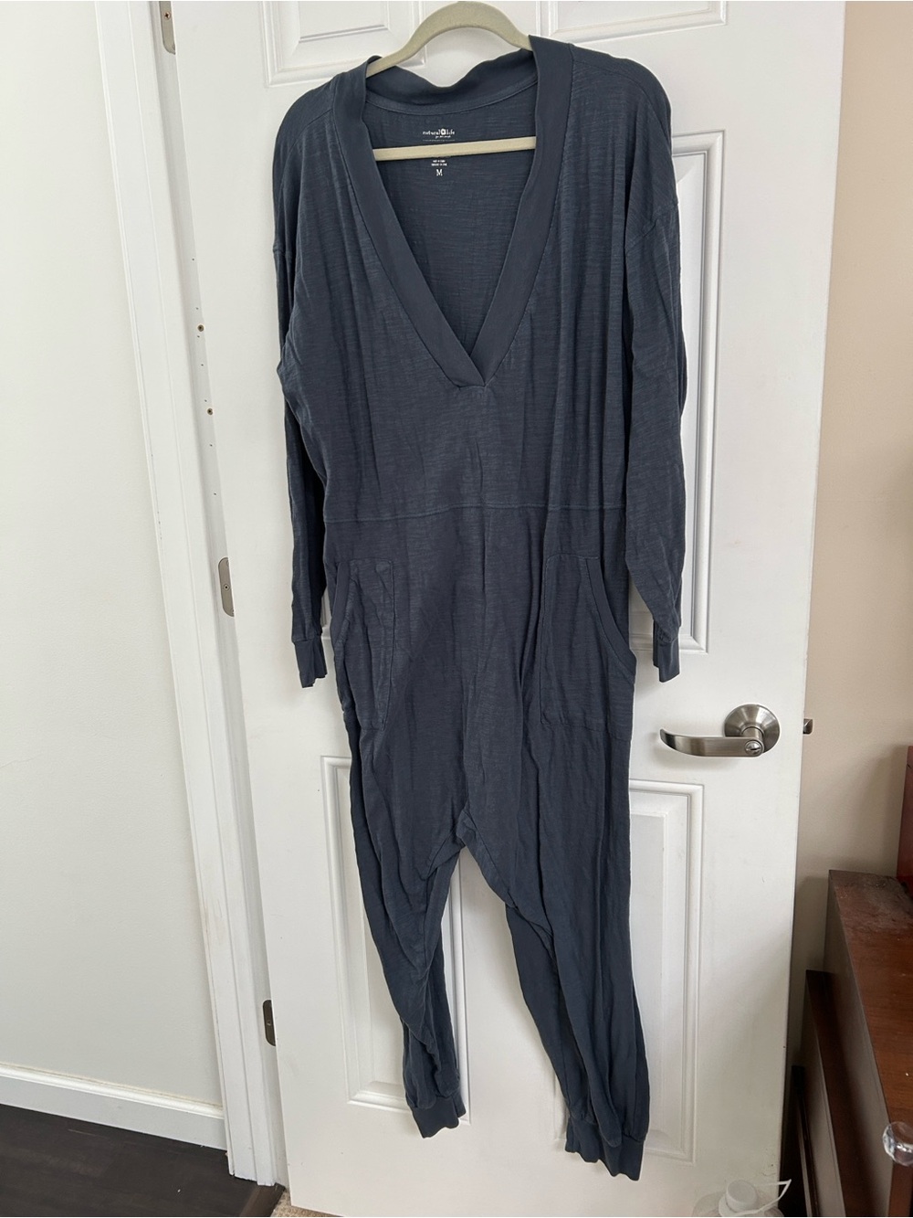 Natural Life Johnnie Jumpsuit Womens Size M Dark Blue Long Sleeve